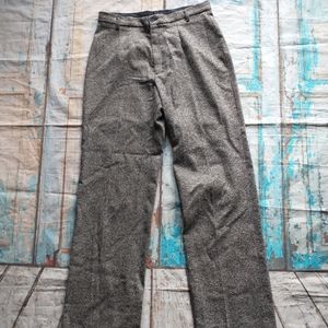 VERTIGO Paris Womens Flat Front Dress Pants Sz 10 Made France Wool/Silk Blend